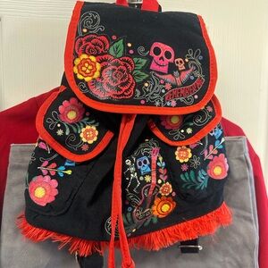 Disney Black and Red Floral Backpack